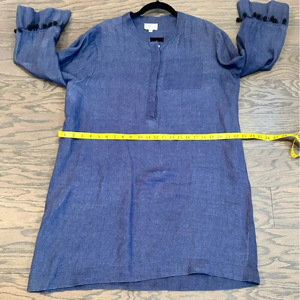 CJ Laing Navy Linen Tunic Dress Cover Up Size XL - Picture 10 of 11